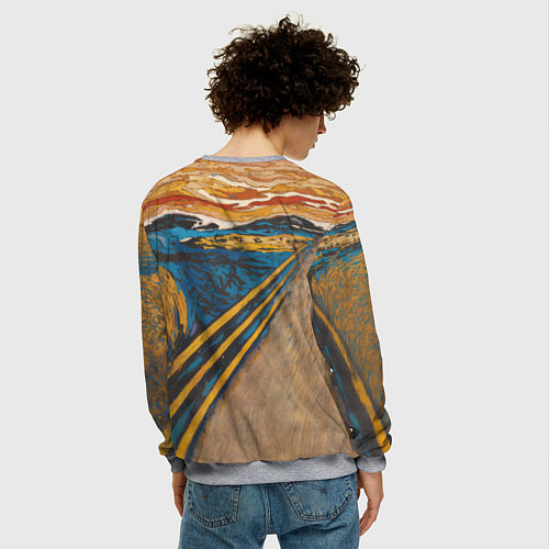 Мужской свитшот Крик - Пёс / 3D-Меланж – фото 4