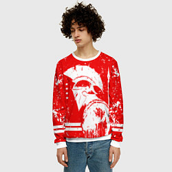 Свитшот мужской Спартак - воин спарты, цвет: 3D-белый — фото 2