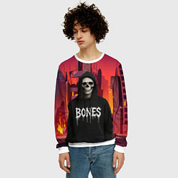 Свитшот мужской Bones скелет, цвет: 3D-белый — фото 2