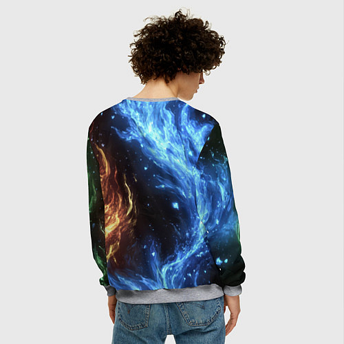 Мужской свитшот Bones депрессивный стиль / 3D-Меланж – фото 4