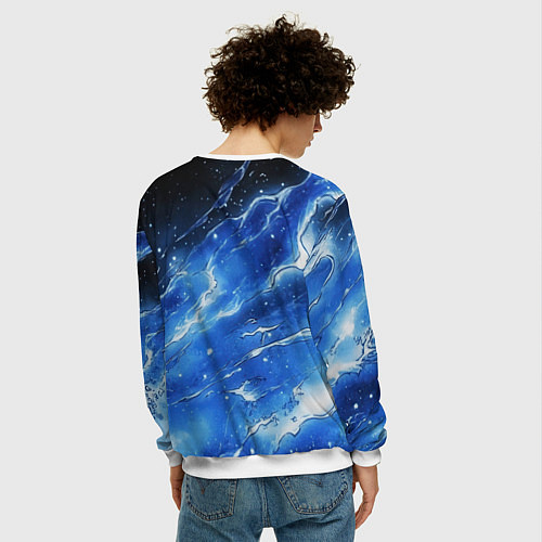 Мужской свитшот Bones глаза закрыты / 3D-Белый – фото 4