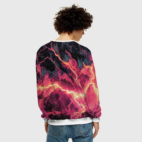 Мужской свитшот Bones в мантии со звездами / 3D-Белый – фото 4