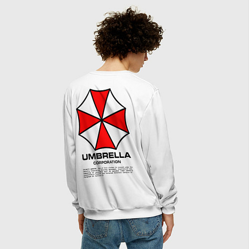 Мужской свитшот Umbrella protokol - white / 3D-Белый – фото 4