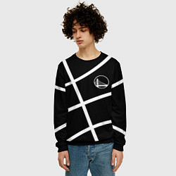 Свитшот мужской Голден Стэйт Уорриорз - текстура черного мяча, цвет: 3D-черный — фото 2