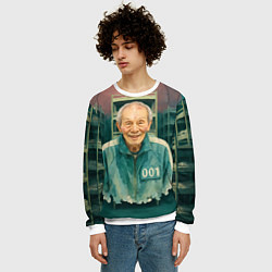 Свитшот мужской Игра в кальмара игрок 001, цвет: 3D-белый — фото 2