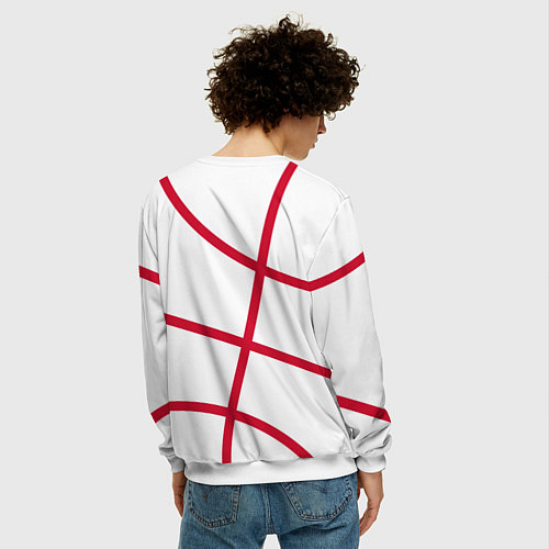 Мужской свитшот Трэйл Блэйзерс - белый мяч / 3D-Белый – фото 4