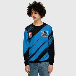 Свитшот мужской Даллас Маверикс - черно синий, цвет: 3D-черный — фото 2