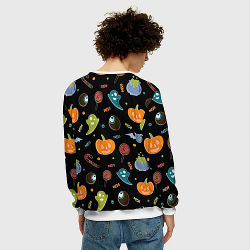 Мужской свитшот Halloween black / 3D-Белый – фото 4