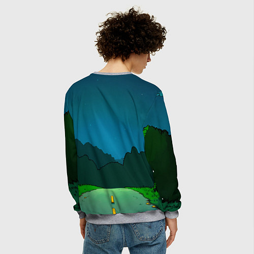 Мужской свитшот Рик и Барт Симпсон / 3D-Меланж – фото 4