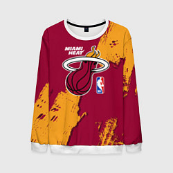 Свитшот мужской Майами Хит - разлитая краска, цвет: 3D-белый