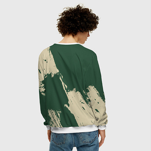 Мужской свитшот Милуоки Бакс - разлитая краска / 3D-Белый – фото 4