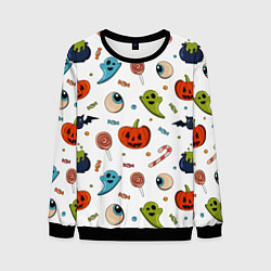 Свитшот мужской Halloween pumpkin show, цвет: 3D-черный