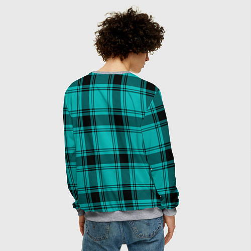 Мужской свитшот Checkered blue / 3D-Меланж – фото 4