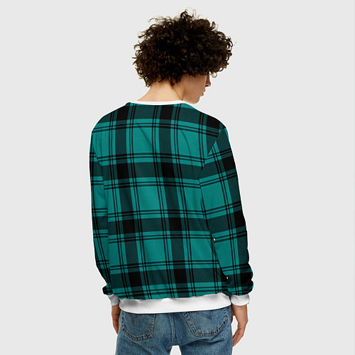Мужской свитшот Checkered dark blue / 3D-Белый – фото 4