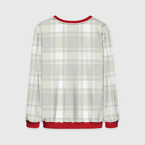 Мужской свитшот Checked white completely / 3D-Красный – фото 2