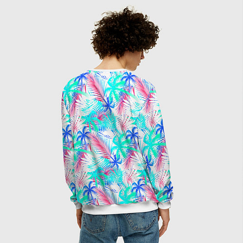 Мужской свитшот Palm blue light blue / 3D-Белый – фото 4