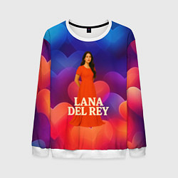 Свитшот мужской Lana Del Rey на фоне сердечек, цвет: 3D-белый