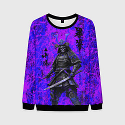 Свитшот мужской Призрак самурай - неоновые краски, цвет: 3D-черный