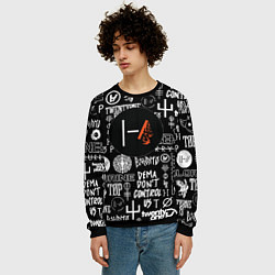 Свитшот мужской Twenty one pilots rock logo, цвет: 3D-черный — фото 2