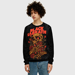 Свитшот мужской Black Sabbath skeleton with roses, цвет: 3D-черный — фото 2
