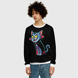 Свитшот мужской Котодракула, цвет: 3D-белый — фото 2