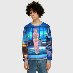 Свитшот мужской Сиратори Айра хочет спать, цвет: 3D-меланж — фото 2