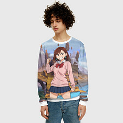 Свитшот мужской Сиратори Айра злая - Дандадан, цвет: 3D-белый — фото 2