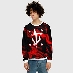 Свитшот мужской Doom красный огонь марса, цвет: 3D-белый — фото 2