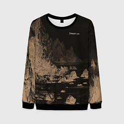 Свитшот мужской Dream on тёмно-коричневый, цвет: 3D-черный
