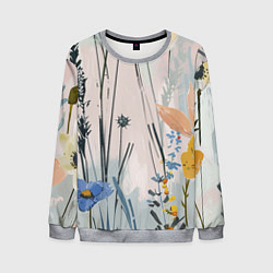 Свитшот мужской Цветы полевые, цвет: 3D-меланж