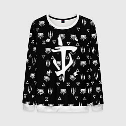 Свитшот мужской Doom ведьмак логотипы, цвет: 3D-белый