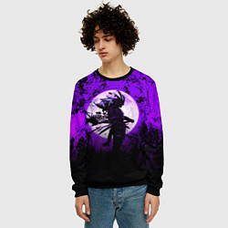 Свитшот мужской Самурай при луне, цвет: 3D-черный — фото 2
