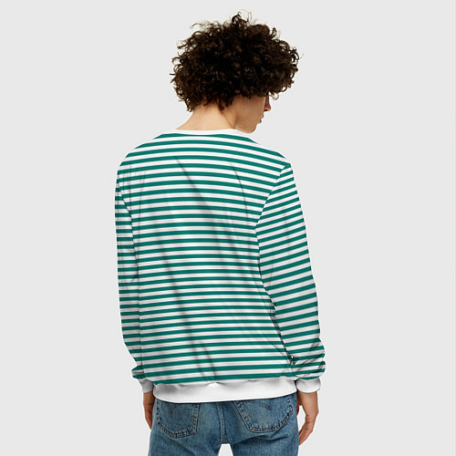 Мужской свитшот Тельняшка пограничника / 3D-Белый – фото 4