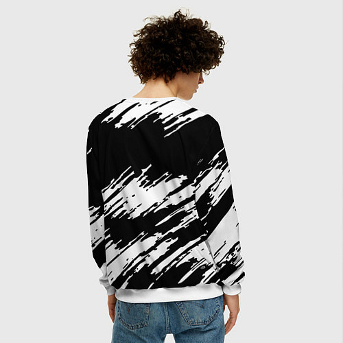 Мужской свитшот Doom краски полосы / 3D-Белый – фото 4