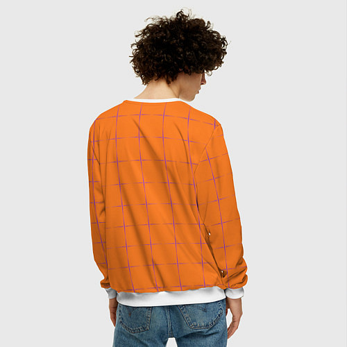 Мужской свитшот Color orange stripe / 3D-Белый – фото 4