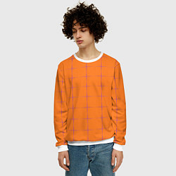Свитшот мужской Color orange stripe, цвет: 3D-белый — фото 2