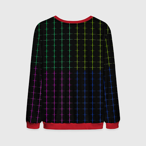 Мужской свитшот Color black multicolored stripes / 3D-Красный – фото 2