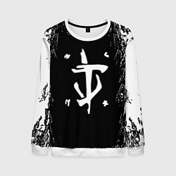 Свитшот мужской Doom краска белая текстура, цвет: 3D-белый