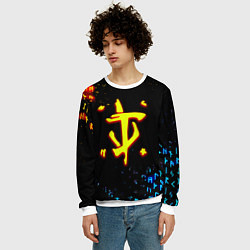 Свитшот мужской Doom огненные символы, цвет: 3D-белый — фото 2