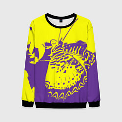Свитшот мужской Бабочка-абстракция, цвет: 3D-черный