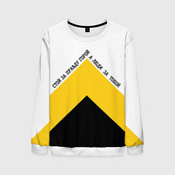 Свитшот мужской За правду горой трехцветный арт, цвет: 3D-белый
