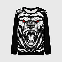 Свитшот мужской Яростный медведь, цвет: 3D-черный