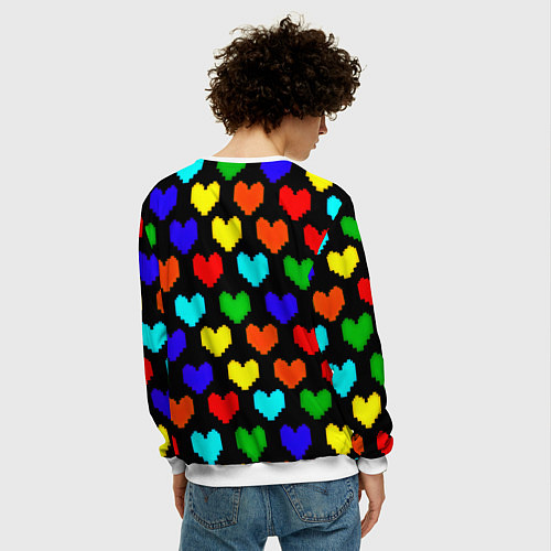 Мужской свитшот Doom love pixel pattern / 3D-Белый – фото 4