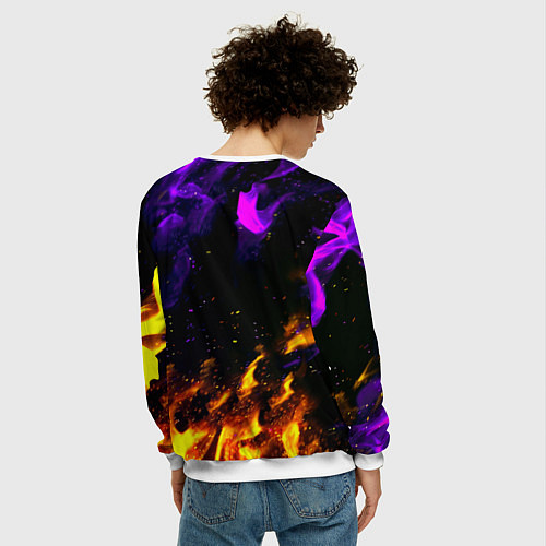 Мужской свитшот Doom огненный стиль / 3D-Белый – фото 4