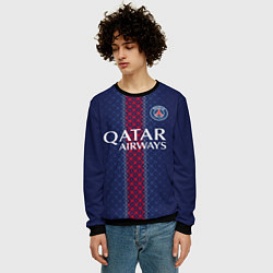 Свитшот мужской Хвича Кварацхелия домашняя форма ПСЖ 2025 2026, цвет: 3D-черный — фото 2
