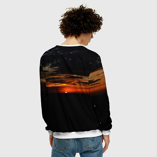 Мужской свитшот Закат на плато / 3D-Белый – фото 4