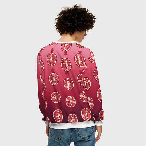 Мужской свитшот Сочные гранаты / 3D-Белый – фото 4