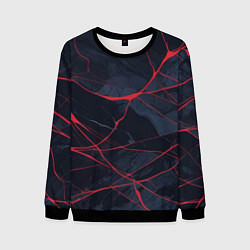 Мужской свитшот Мраморные узоры из переплетений красных линий