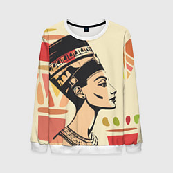 Свитшот мужской Нефертити, цвет: 3D-белый