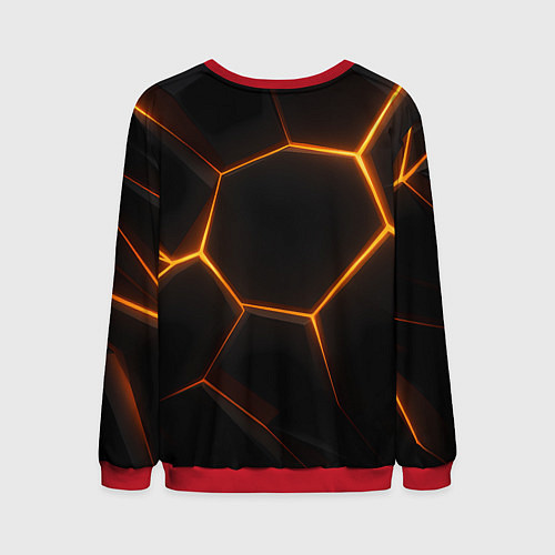 Мужской свитшот Одинокий волк Сашка не нуждается в стае / 3D-Красный – фото 2